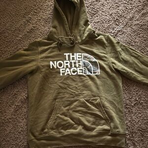 The North Face Green Sweater with Logo and Hood
